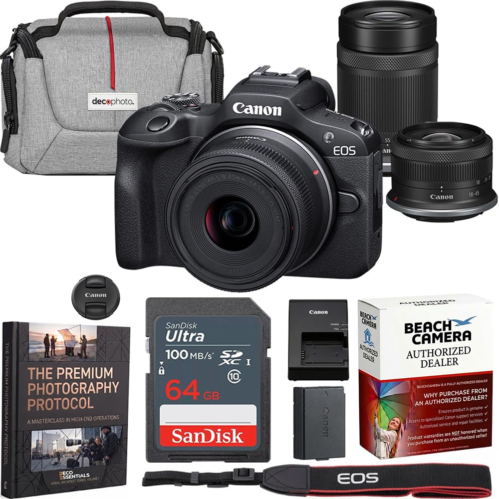 Amazon.com : Canon EOS R100 Mirrorless Camera + 2 Lens Kit 18-45mm